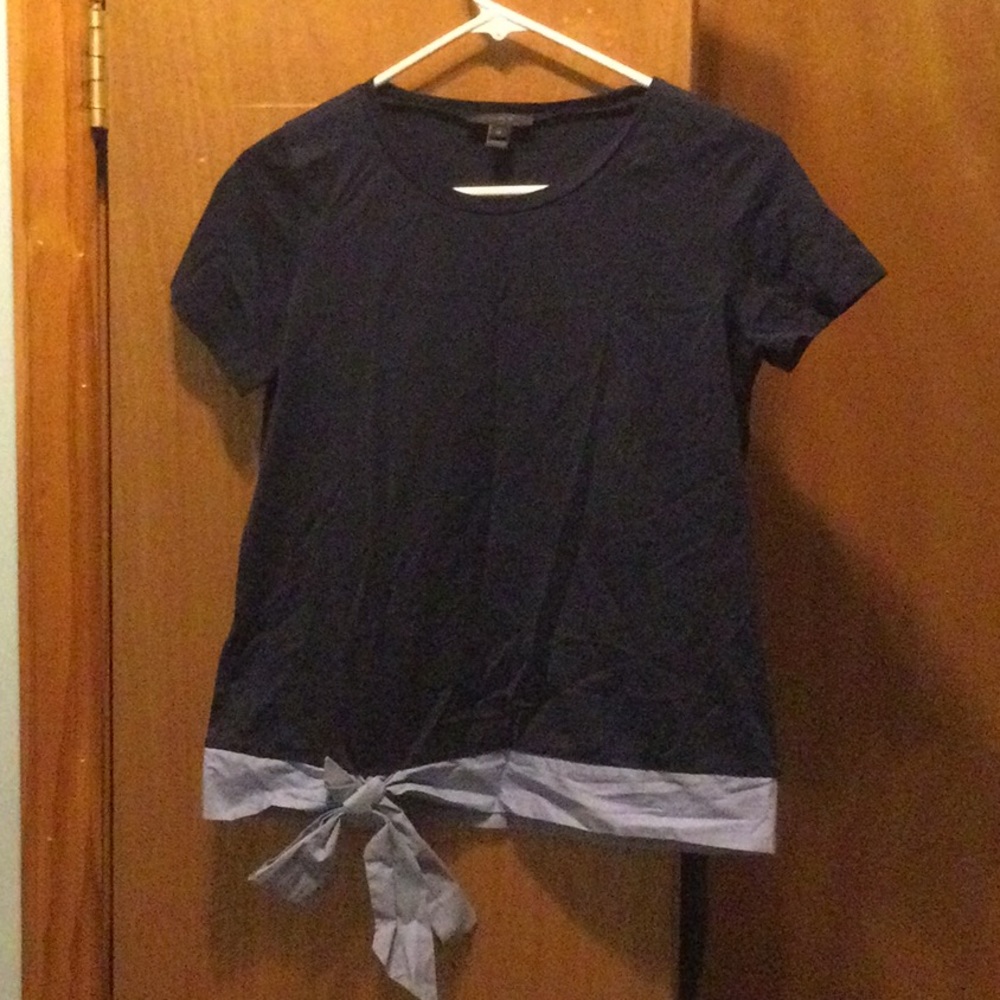 NWOT J. Crew Chambray Trim Top